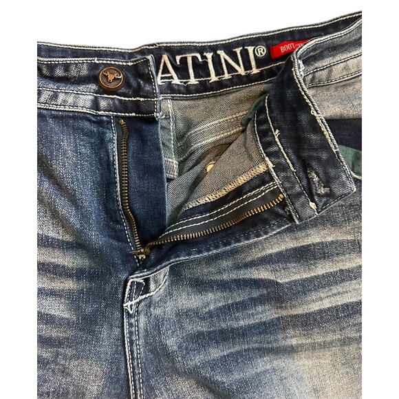 Platini Men’s Western Bootcut Embroidered Blue Jeans Size 38 X 30 - Picture 3 of 12